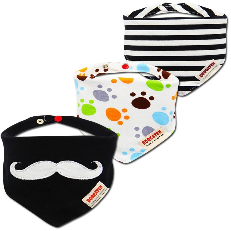 Muslin Baby Bandana 3pcs Set Bibs Višenamjenski Šal Super Mekan