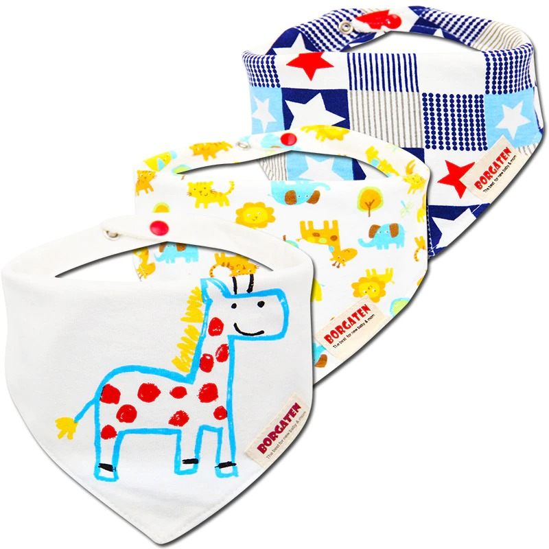 Muslin Baby Bandana 3pcs Set Bibs Višenamjenski Šal Super Mekan