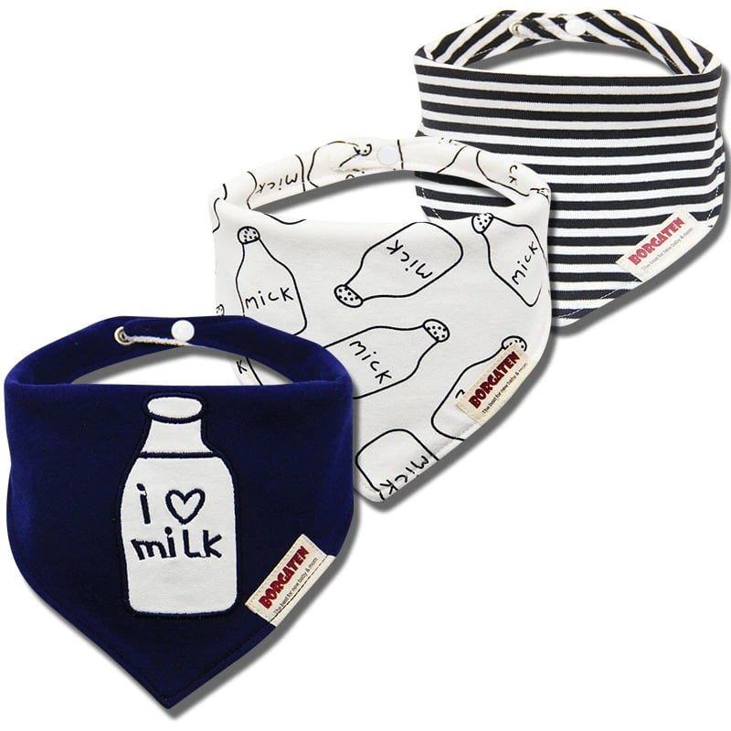 Muslin Baby Bandana 3pcs Set Bibs Višenamjenski Šal Super Mekan