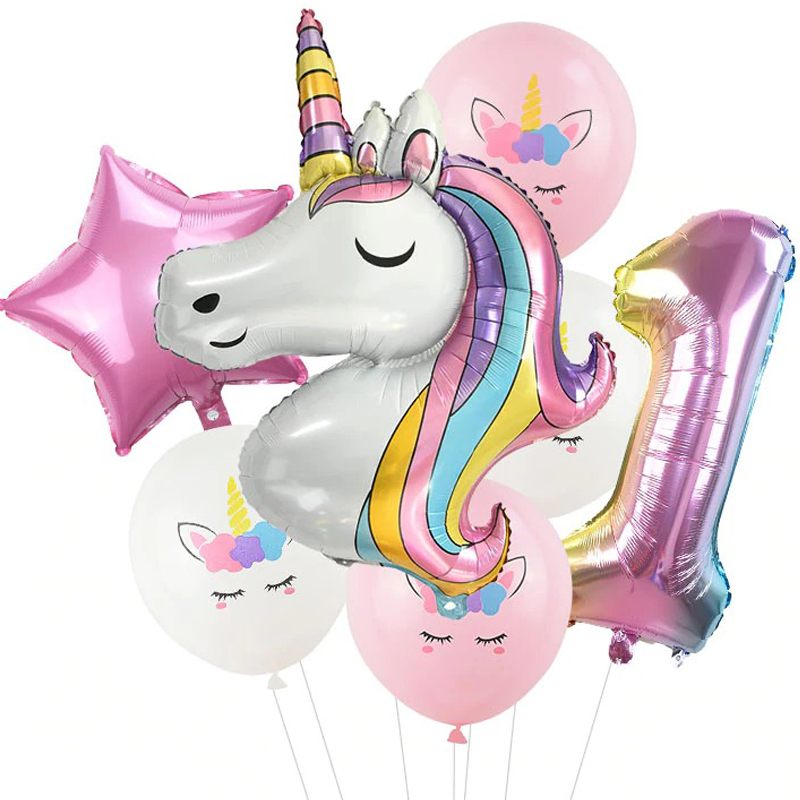 Rainbow Unicorn Baby Shower Balloni Dekoracije Za Zabavu 7 Kom