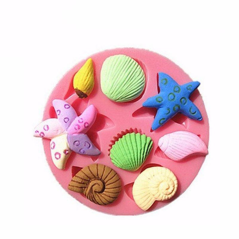 3d Silikonske Morske Školjke Zvijezde Morski Puž Fondant Kalup Za Tortu Čokoladni Za Dekoraciju Torte