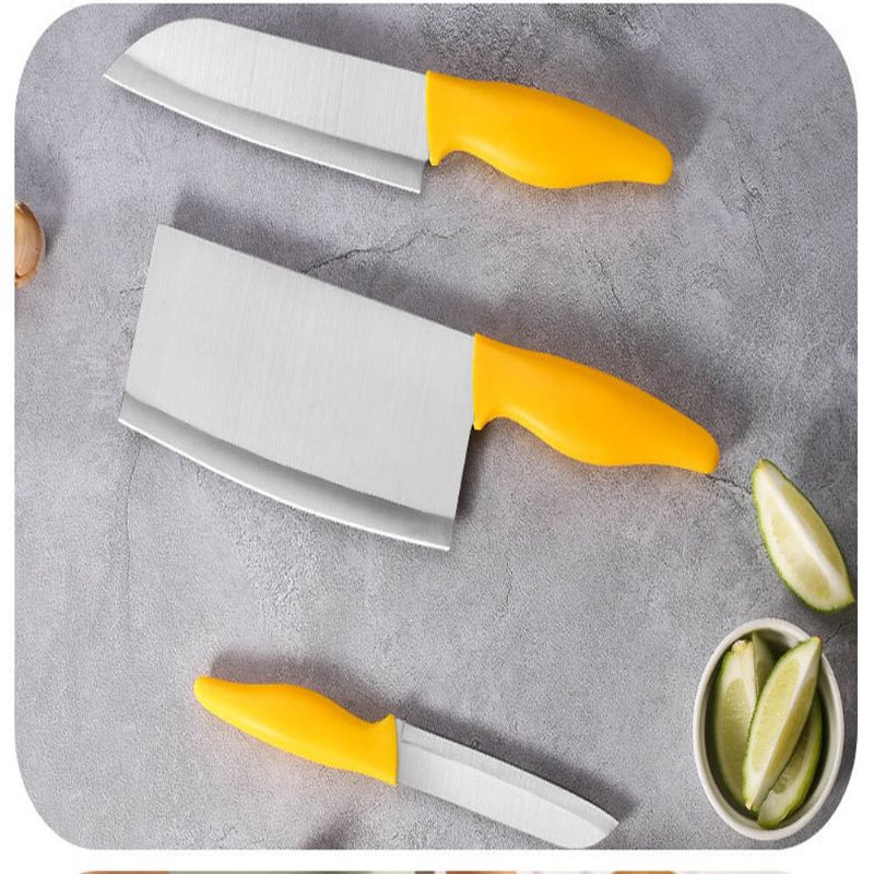 6pcs Pšenična Slama Kuhinjski Nož Rezač Daske Za Rezanje Od Nehrđajućeg Čelika Chef Knife Peele Set Škara Nož Za Voće Višenamjenski Nož - Žuti