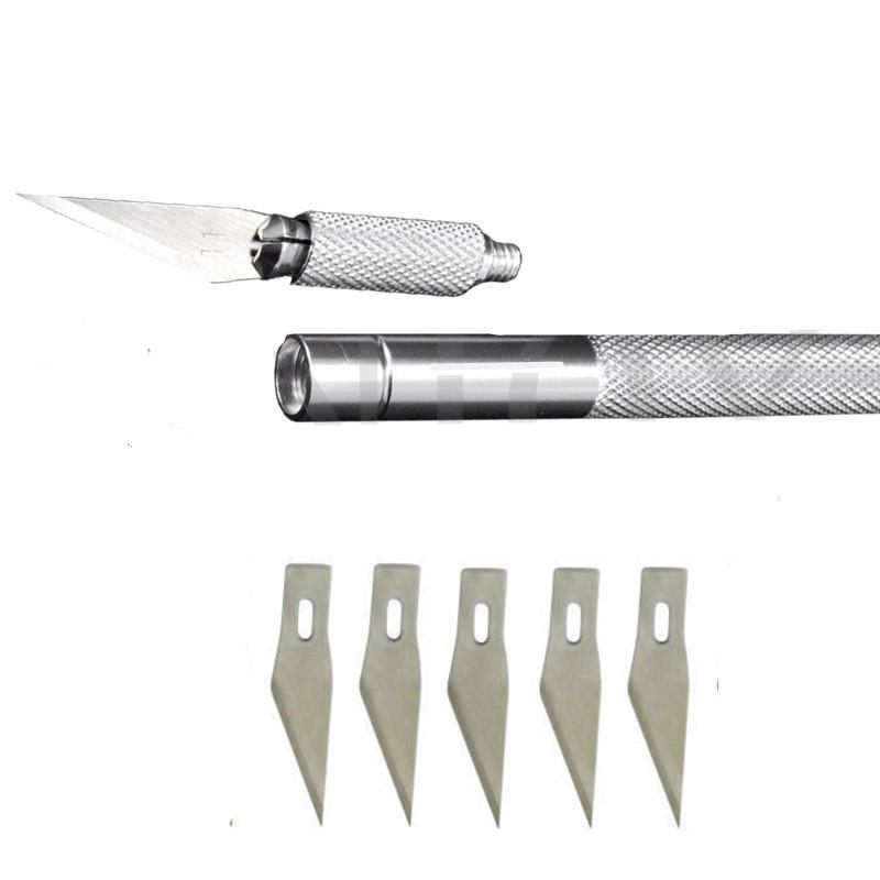 Aluminijski Nož Za Rezbarenje Sa 6 Oštrica Extra Backup Sculpture Graver Multi-funtion Set Noževa Za