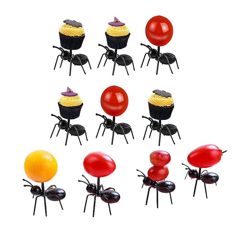 Ants Food Fruit Picks Dekoracija Ant Shape Forks 12 Kom