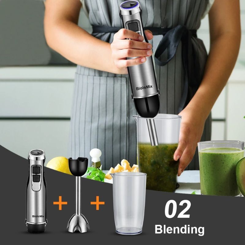 Blender Smoothie Maker 4 U 1 Uronjeni Ručni Štapni Velike Snage 1200 W