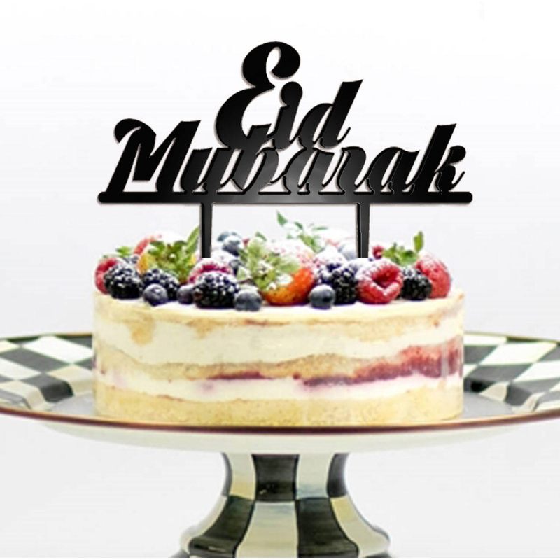 Eid Mubarak Ramadan Iftar Prekrivač Torte Muslim Islam Hajj Dekoracija Crno Zlato Ukrasi Za Set Za Dekoraciju Torti Pečenje