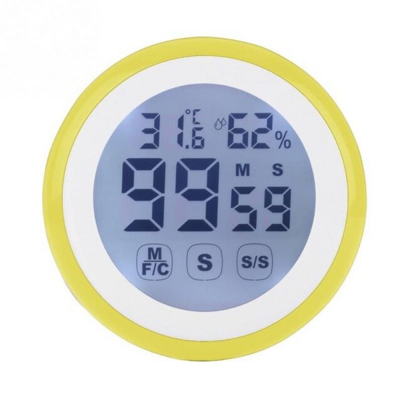 Kc-02 Lcd Digitalni Zaslon Osjetljiv Na Dodir Kuhinjski Mjerač Vremena Odbrojavanje Budilica Temperatura I Vlažnost Me