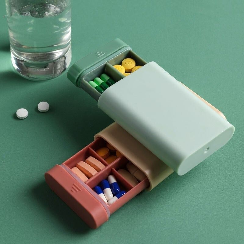 Pill Box Portable 6 Grid Travel Box Container