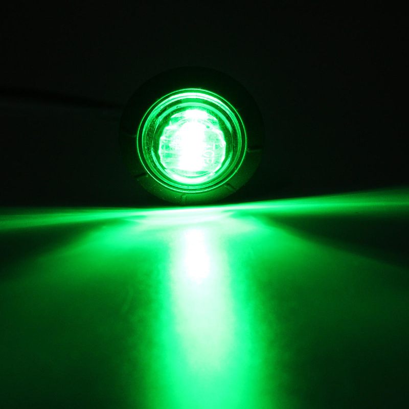 10 Komada Mini 12/24v Zelene Okrugle Led Tipke Bočna Svjetla Za Gabarit Lampe Prikolica