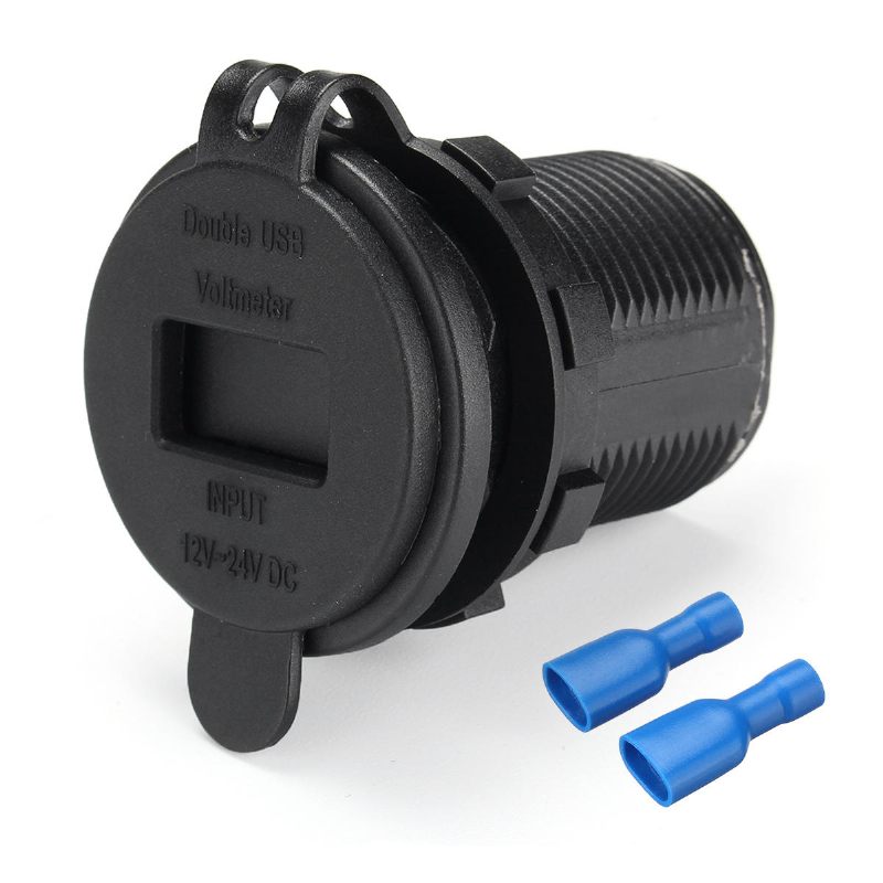 12v-24v 3.1a Dual Usb Utičnica Za Punjač Adapter Napona Voltmetar Za Motocikl Automobil Brod