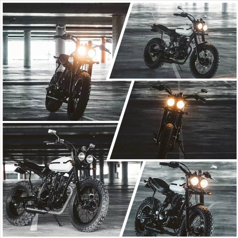 12v Hi/lo Beam Dvostruka Prednja Svjetla Motocikl S Dvostrukom Svjetiljkom Street Fighter Naked Dominator Chrome