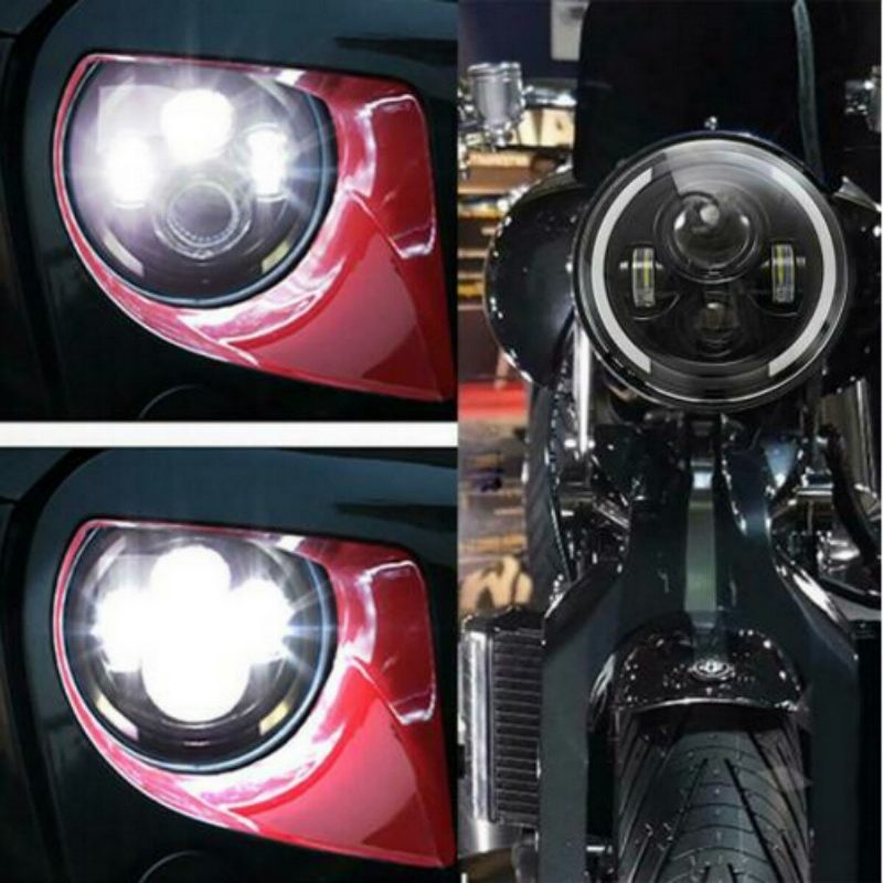 7" Motociklistički Led Projektor Prednja Svjetla Hi-lo Okrugla Za Jeep Za Wrangler