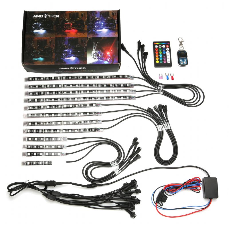 Ambother 12v 12 Kom 18 Boja Rgb Led Svjetlo S Efektom Stijene Vodootporni Komplet Glasovni Daljinski Upravljač Za Motocikl Bicikl Auto