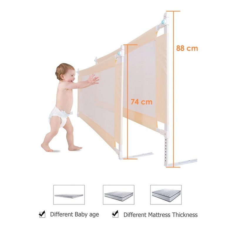 Zaštitna Ograda Za Dječji Krevetić Sigurnosna Sklopiva Vrata