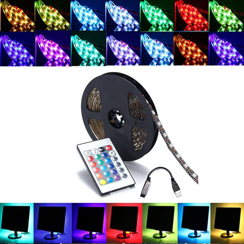 0.5/1/2/3/4/5m Smd5050 Rgb Led Traka Lamp Bar Komplet Za Pozadinsko Osvjetljenje Tv-a + Usb Daljinski Upravljač Dc5v