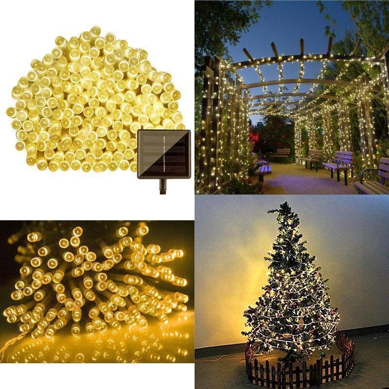 100led 12m Solarna Energija Fairy String Lights Dekoracija Vrta Za Božićne Zabave Na Otvorenom