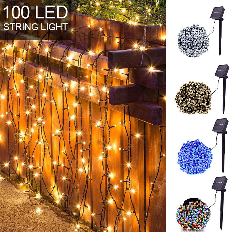 100led 12m Solarna Energija Fairy String Lights Dekoracija Vrta Za Božićne Zabave Na Otvorenom