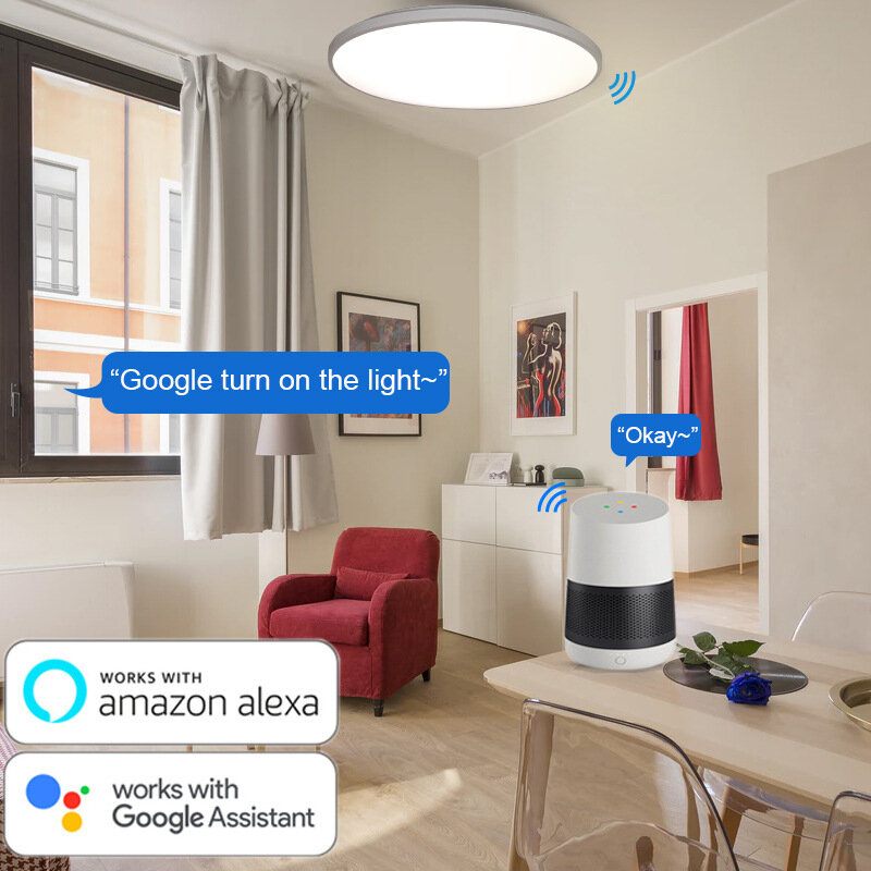 100v~260v 30w Rgbcw Wifi Pametna Stropna Rasvjeta Daljinski Upravljač Kontrola App-a Radi S Alexa Google Assistantom