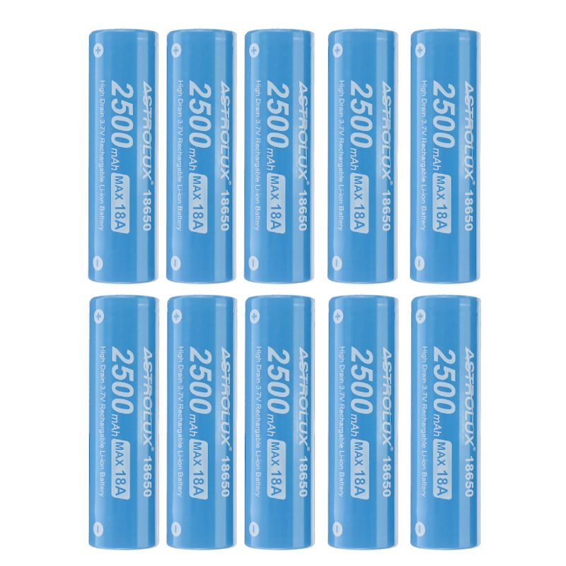 10pcs E1825 18a 2500mah 3.7v 18650 Li-ion Baterija Nezaštićena Punjiva Litijeva Energetska Ćelija Visokog Pražnjenja Za Astrolux Nitecore Lumintop Fenix Olight Svjetiljke Rc Igračke Kućni Alati