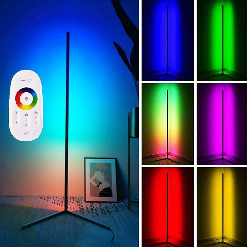 1.1/1.4/1.6m Rgb Kutna Podna Svjetiljka Moderna Boja Daljinsko Minimalističko Led Stojeće Svjetlo