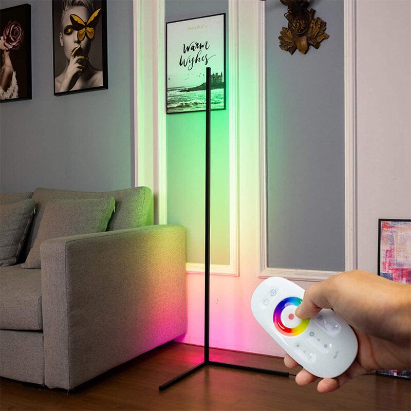 1.1/1.4/1.6m Rgb Kutna Podna Svjetiljka Moderna Boja Daljinsko Minimalističko Led Stojeće Svjetlo