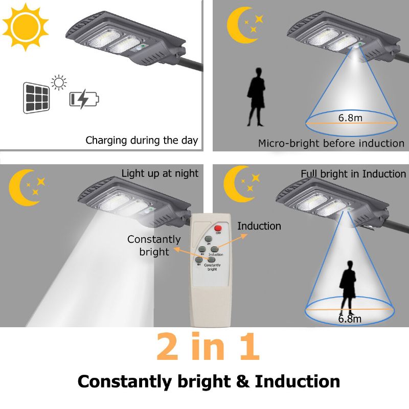 120/240/360w Led Zidna Ulična Rasvjeta Solarna Energija Senzor Pokreta Svjetiljka Vrtni Daljinski