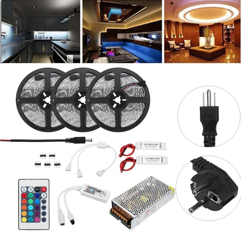 15m Nevodootporan Smd5050 Rgb Alexa App Home Wifi Control Smart Led Strip Light Kit Ac110-240v Božićni Ukrasi Božićna Svjetla