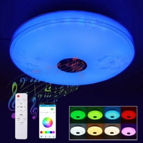 16"100w Led Rgb Glazbena Stropna Svjetiljka Bluetooth App+daljinski Upravljač Spavaća Soba Radionica 85v-265v