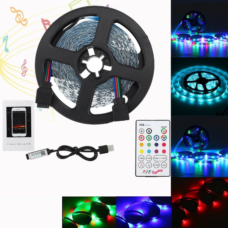 1m/2m/3m/4m/5m Bluetooth App 3528smd Rgb Usb Led Trakasta Svjetiljka Indoor String Trake Lamp + Daljinski Upravljač