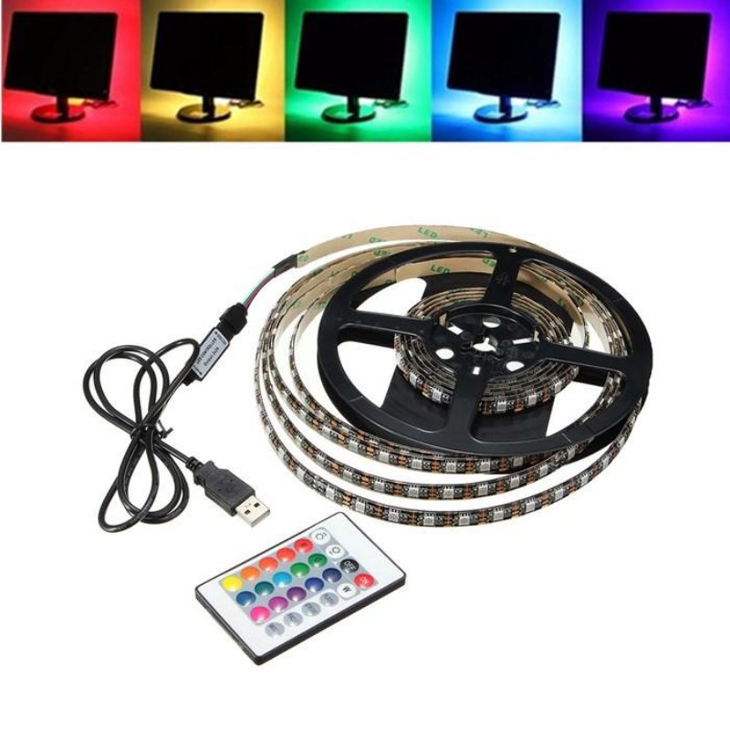 1m 2m 3m 4m Vodootporna 5050 Rgb Led Usb Traka Svjetlo Kit S Pozadinskim Osvjetljenjem Tv-a + Daljinski Upravljač S 24 Tipke