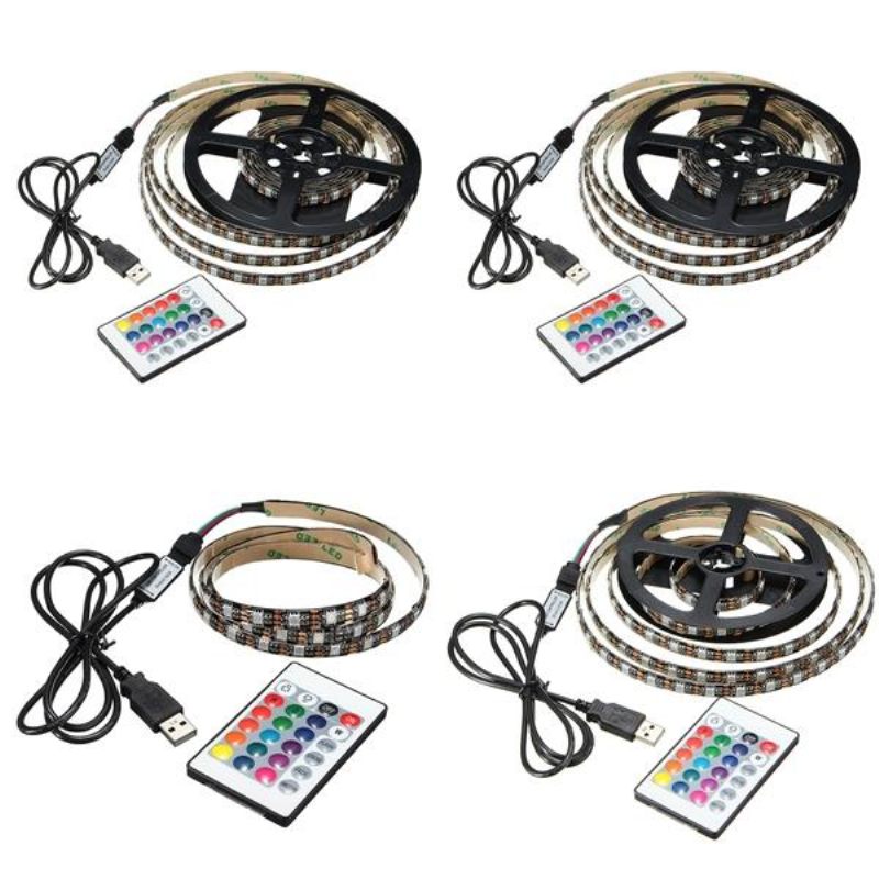 1m 2m 3m 4m Vodootporna 5050 Rgb Led Usb Traka Svjetlo Kit S Pozadinskim Osvjetljenjem Tv-a + Daljinski Upravljač S 24 Tipke