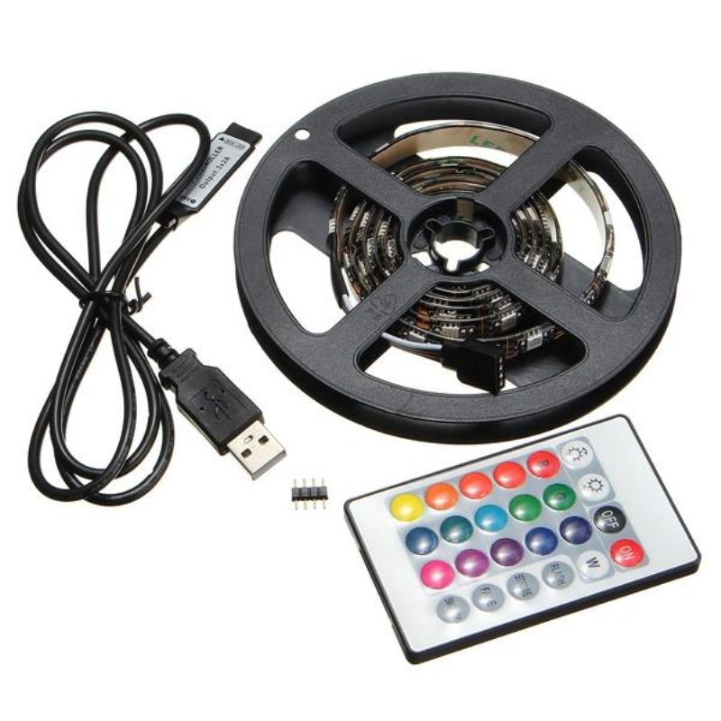 1m 2m 3m 4m Vodootporna 5050 Rgb Led Usb Traka Svjetlo Kit S Pozadinskim Osvjetljenjem Tv-a + Daljinski Upravljač S 24 Tipke