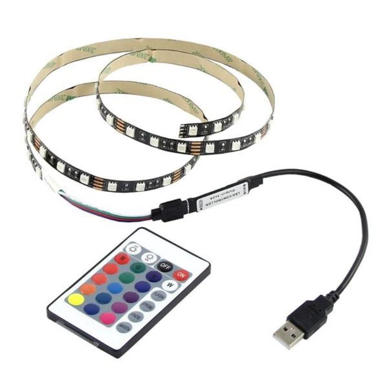 1m 2m 3m 4m Vodootporna 5050 Rgb Led Usb Traka Svjetlo Kit S Pozadinskim Osvjetljenjem Tv-a + Daljinski Upravljač S 24 Tipke