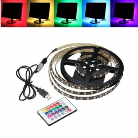 1m 2m 3m 4m Vodootporna 5050 Rgb Led Usb Traka Svjetlo Kit S Pozadinskim Osvjetljenjem Tv-a + Daljinski Upravljač S 24 Tipke