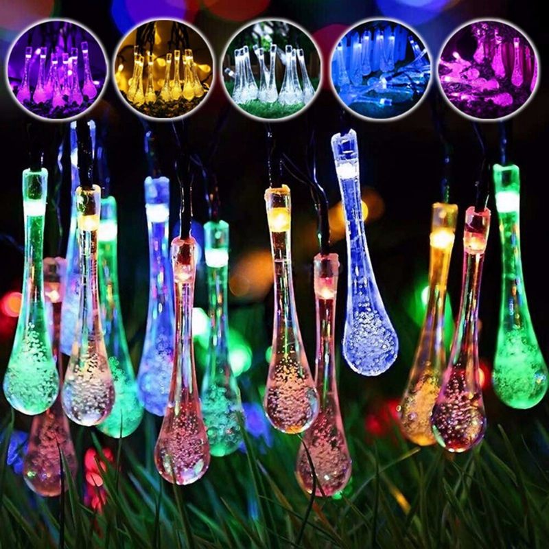 20m 200 Led Solarna Kapljica Vode Fairy String Light Garden Party Xmas Decor