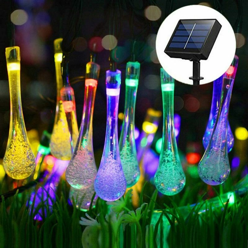 20m 200 Led Solarna Kapljica Vode Fairy String Light Garden Party Xmas Decor