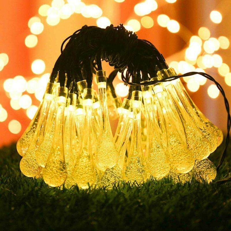 20m 200 Led Solarna Kapljica Vode Fairy String Light Garden Party Xmas Decor