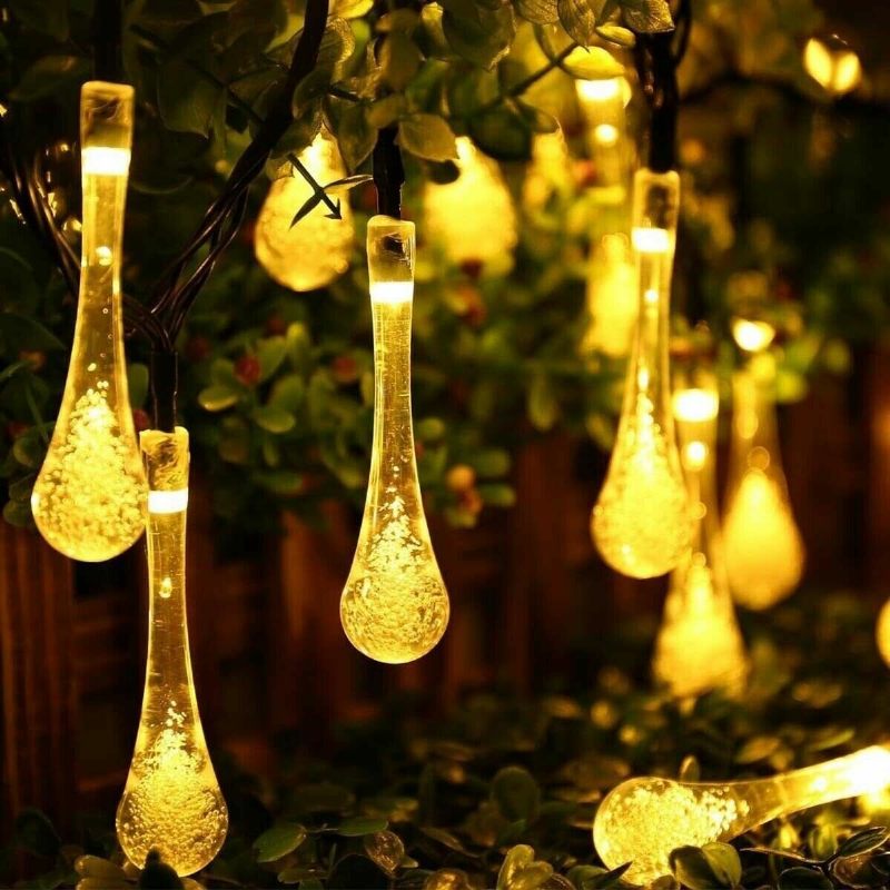 20m 200 Led Solarna Kapljica Vode Fairy String Light Garden Party Xmas Decor