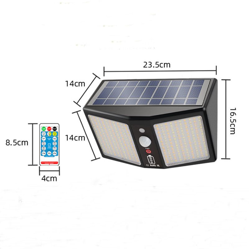 20w 360led Vodootporno Solarno Svjetlo Ljudski Senzor Vanjska Vrtna Sigurnosna Zidna Svjetiljka + Daljinski Upravljač