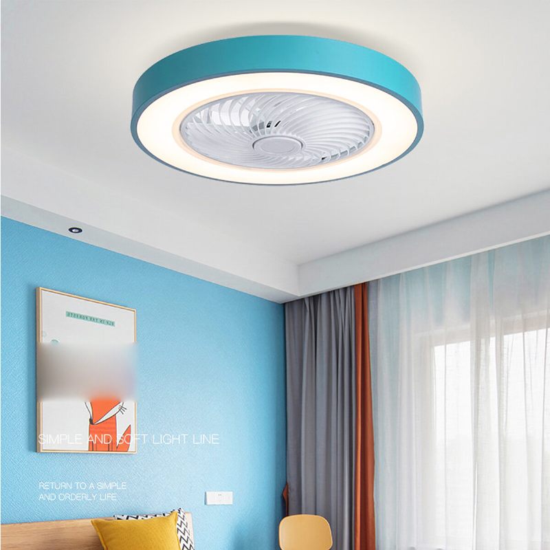 220v 50cm Led Stropni Ventilator App Bt Daljinski Upravljač 3 Boje Prigušiva 3 Brzine Vjetra Za Unutarnju Spavaću Sobu