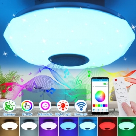 220v Led Rgb Stropna Svjetiljka 3000-6500k Akrilna Glazbena S Mogućnošću Prigušivanja Bluetooth Daljinski Upravljač