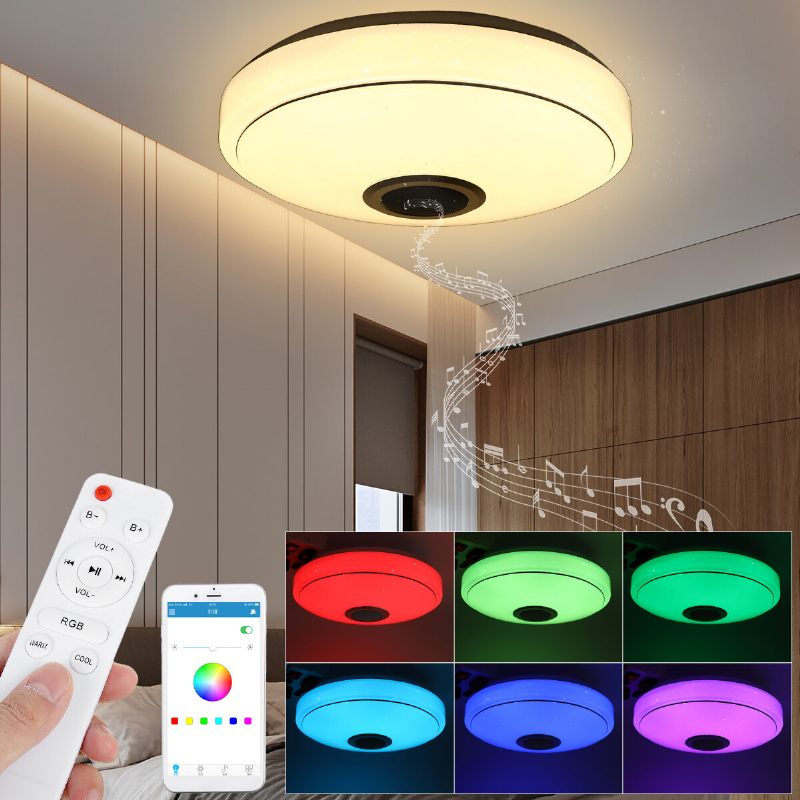 24/36/60w Pametna Led Stropna Svjetiljka Rgb Bluetooth App Glazbeni Zvučnik S Mogućnošću Prigušivanja 110-220 V