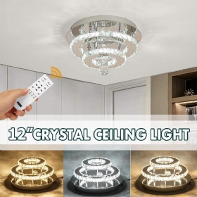 24w/48w Luster Kristalno Bezstupanjsko Prigušivanje Led Okruglo Stropno Svjetlo Daljinski Upravljač Dekoracija Ac100-240v