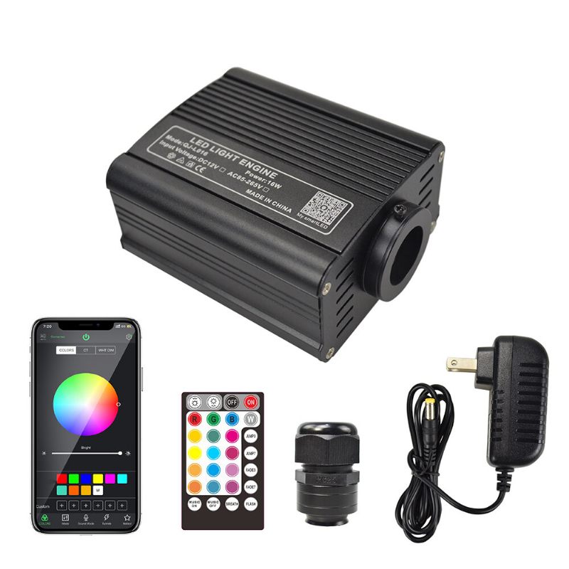 2m 16w Rgb Led Rasvjetni Motor S 24 Tipke Rf Daljinski Led Optičko Svjetlo S Pmma Optičkim Kabelom Za Stropnu Dekoraciju