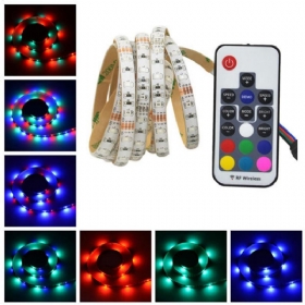 2m 3m 5m Usb Vodootporni Smd 2835 Rgb Tv Pozadinsko Svjetlo Sa 17 Tipki Rf Daljinski Upravljač Dc5v