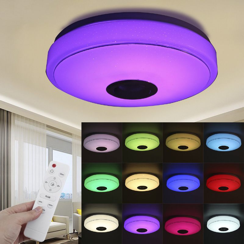 33cm 100w Bluetooth Wifi Led Stropna Rasvjeta Rgb Glazbeni Zvučnik Prigušiva Lampa App Daljinski Upravljač 110-245v