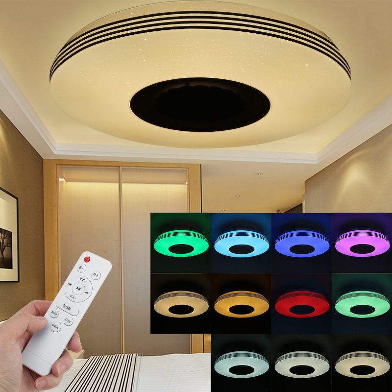 34 cm Led Stropna Rasvjeta Rgb Bluetooth Glazba Zvučnik Dimmer App Daljinski Upravljač Lampe