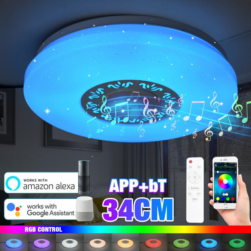 34cm Rgb Led Glazbena Stropna Svjetla Kućna Rasvjeta App Bluetooth Svjetlo Lampe Za Spavaću Sobu Pametna Svjetiljka + Daljinski Upravljač