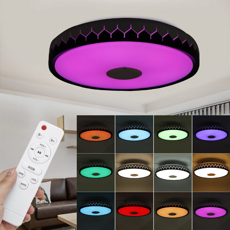 36/60w 110/220v Bluetooth Wifi Led Pametna Stropna Svjetiljka 256 Rgb Glazbeni Zvučnik Prigušljiva App Daljinski