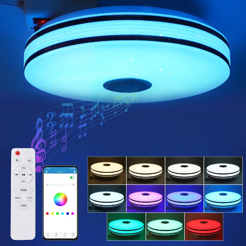 36/60w 220v/110-220v Bluetooth Wifi Led Pametna Stropna Svjetiljka S Mogućnošću Prigušivanja 256 Rgb Glazbena Zvučna Lampa App Daljinski